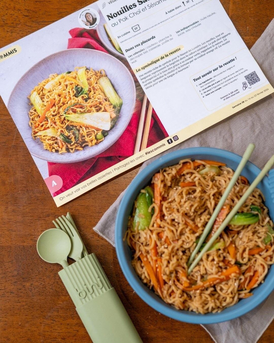 Bini Kit Olive – komplet sztućców wielorazowych do mycia w zmywarce