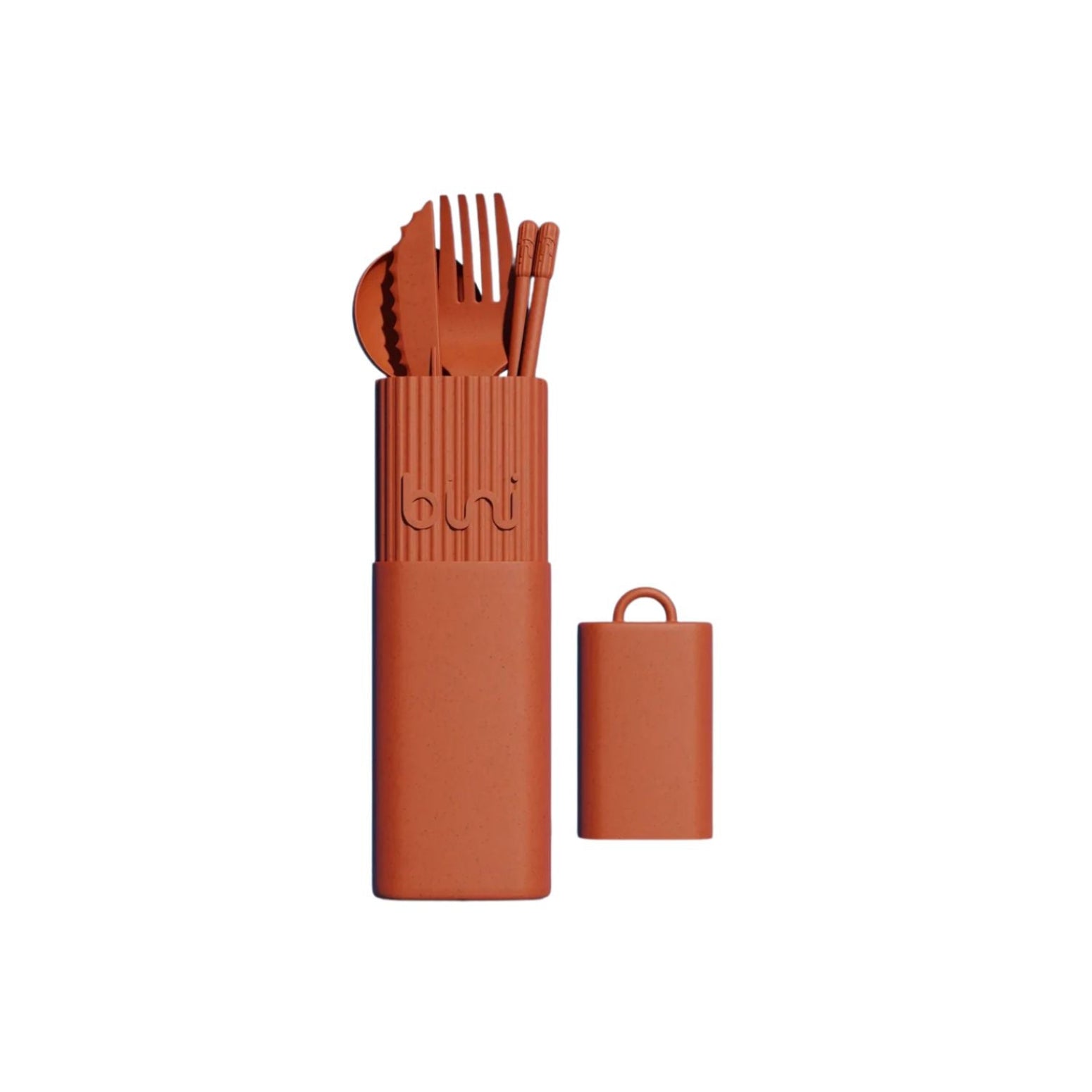 Zestaw sztućców wielorazowych Bini Kit Terracotta w dopasowanym etui