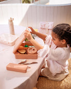 Zestaw sztućców Citron Blush Pink dla dzieci i dorosłych – stal nierdzewna, silikonowe etui, kompaktowy i bez BPA