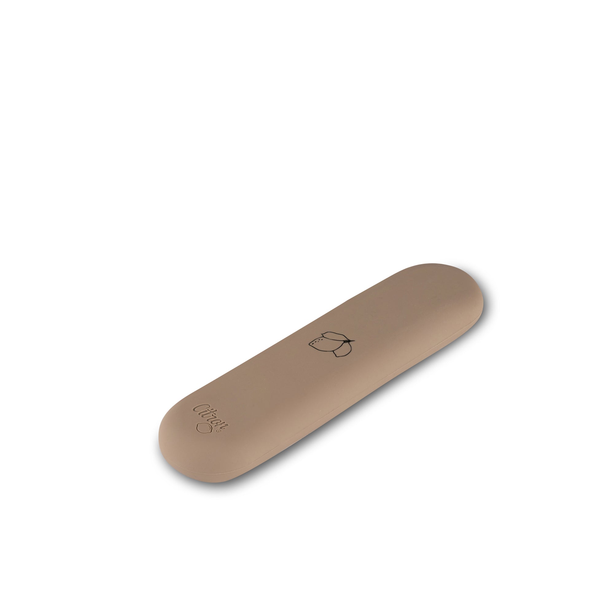 Zestaw sztućców Citron Brown ze stali nierdzewnej 304 z silikonowym etui, kompaktowy, bez BPA, idealny do lunch boxa, kolor: brązowy