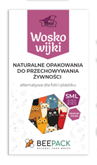 Zestaw woskowijek do kanapek BeePack®  – ekologiczne, wielorazowe opakowania na żywność z naturalnych materiałów, zero plastiku, wzór: koty