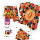 Zestaw woskowijek do kanapek BeePack®  – ekologiczne, wielorazowe opakowania na żywność z naturalnych materiałów, zero plastiku, wzór: koty