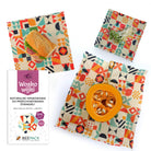 Zestaw woskowijek do kanapek BeePack®  – ekologiczne, wielorazowe opakowania na żywność z naturalnych materiałów, zero plastiku, wzór: geometria