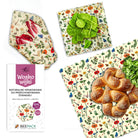 Zestaw woskowijek do kanapek BeePack®  – ekologiczne, wielorazowe opakowania na żywność z naturalnych materiałów, zero plastiku, wzór: łąka