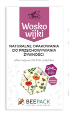 Zestaw woskowijek do kanapek BeePack®  – ekologiczne, wielorazowe opakowania na żywność z naturalnych materiałów, zero plastiku, wzór: łąka