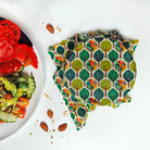 Zestaw woskowijek do kanapek BeePack®  – ekologiczne, wielorazowe opakowania na żywność z naturalnych materiałów, zero plastiku, wzór: drzewa