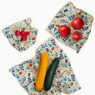 Zestaw woskowijek do kanapek BeePack®  Twings – ekologiczne, wielorazowe opakowania na żywność z naturalnych materiałów, zero plastiku, wzór: gałązki