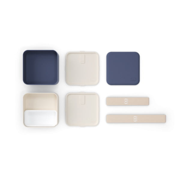 MONBENTO SQUARE szczelny bento box do pracy, Natural Blue Monbento Lunch Boxes & Totes | TwójLunchBox