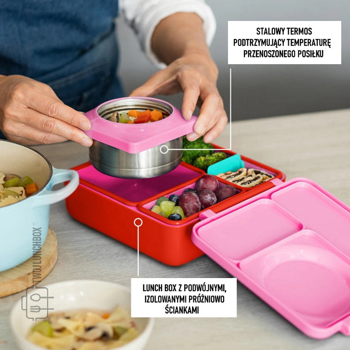 OMIE OMIEBOX lunch box z termosem, Pink Berry Omie Lunch Boxes & Totes | TwójLunchBox