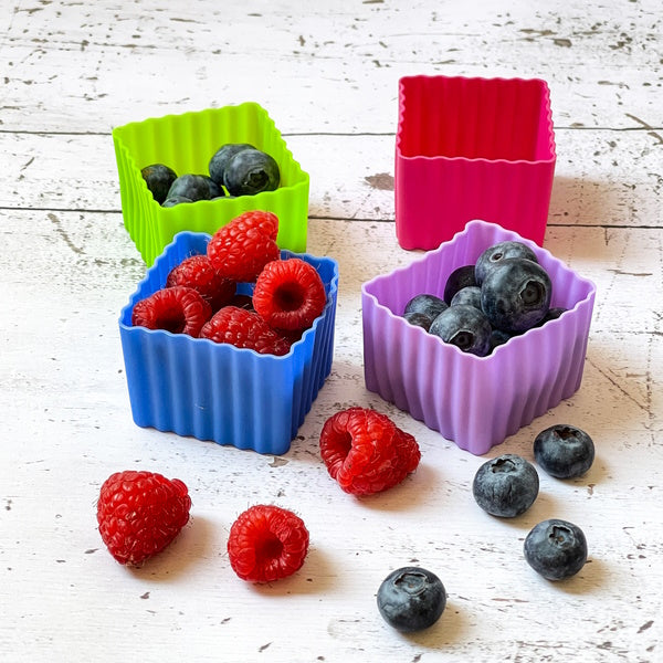 Yumbox Cubes - kwadratowe, silikonowe foremki na przekąski