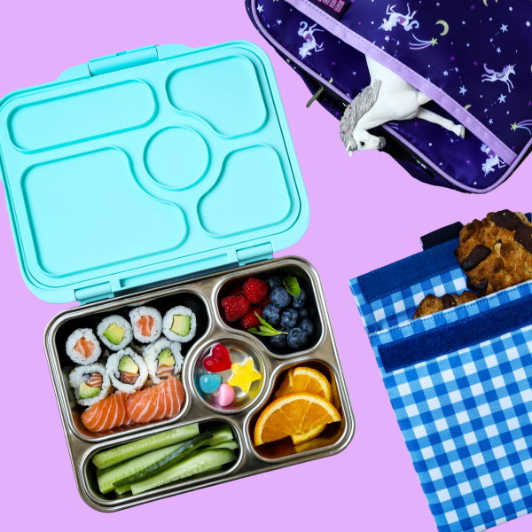 Zbilansowany posiłek dla dziecka w lunchboxie z przegródkami Yumbox Presto