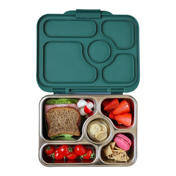 YUMBOX PRESTO stalowy lunchbox, 5 przegródek, Kale Green Yumbox Lunch Boxes & Totes | TwójLunchBox