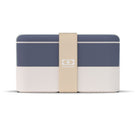 Monbento Original – dwupoziomowy lunchbox z miseczką. Szczelny, BPA free, do mikrofalówki i zmywarki. Stylowy francuski design, wzór: Natural Blue
