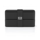 Monbento Original – dwupoziomowy lunchbox z miseczką. Szczelny, BPA free, do mikrofalówki i zmywarki. Stylowy francuski design, wzór: Onyx