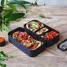 Monbento Original – dwupoziomowy lunchbox z miseczką. Szczelny, BPA free, do mikrofalówki i zmywarki. Stylowy francuski design, wzór: Onyx