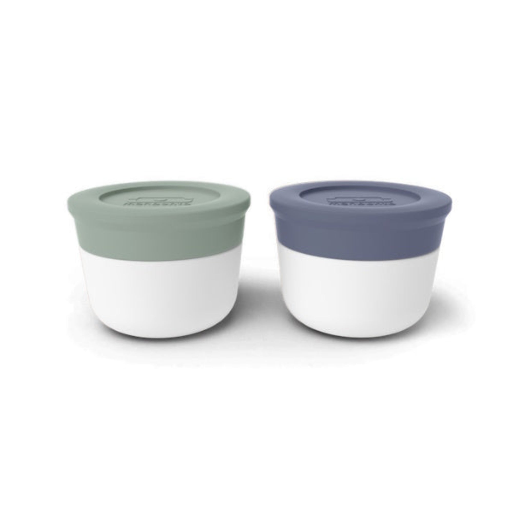 Monbento Temple S Green/ Blue– zestaw 2 pojemników po 10 ml. Idealne na sosy i dipy, szczelne, kompaktowe, bez BPA, do mikrofalówki i zmywarki