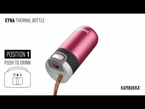 Kambukka Etna Black Steel 500 ml – stalowy kubek termiczny, nakrętka 3w1, szczelny i stylowy, utrzymuje ciepło do 9h