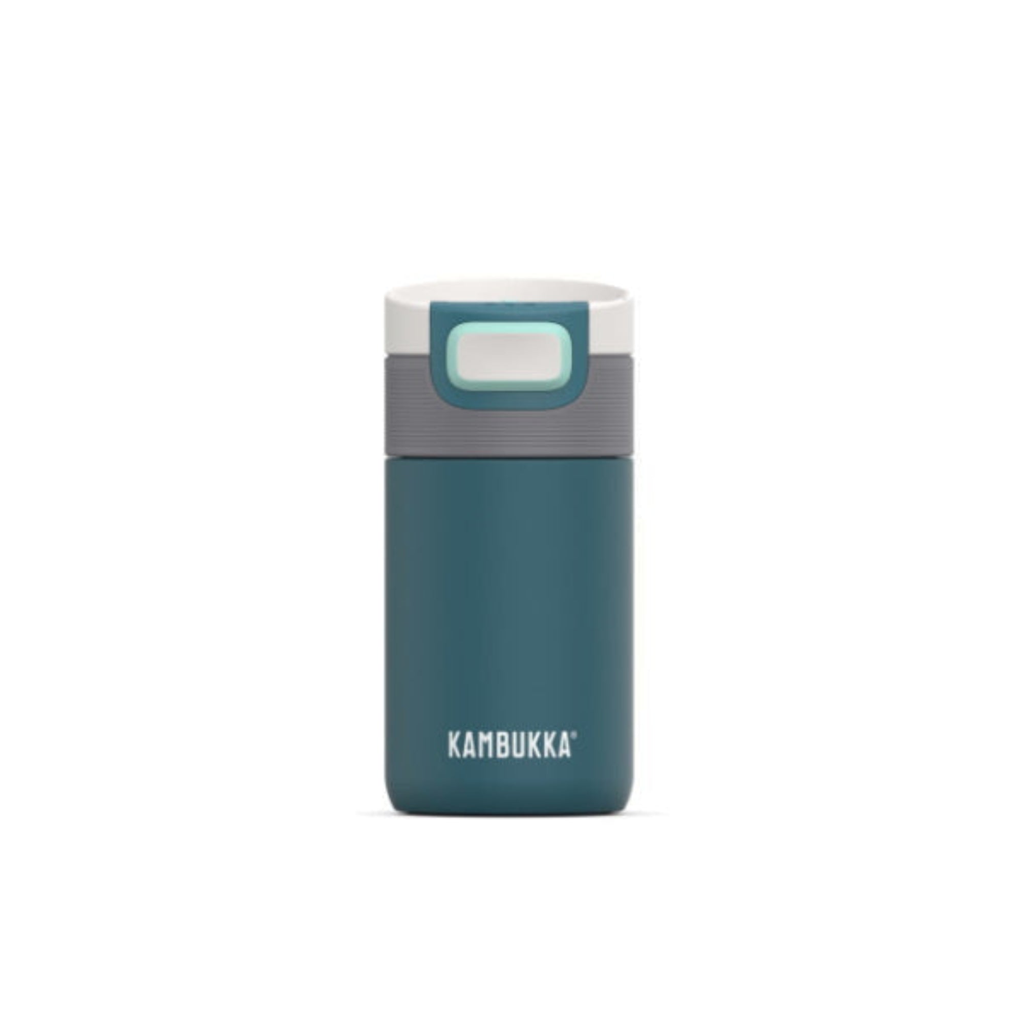 Kambukka Etna Deep Teal 300 ml – stalowy kubek termiczny, nakrętka 3w1, szczelny i stylowy, utrzymuje ciepło do 5h