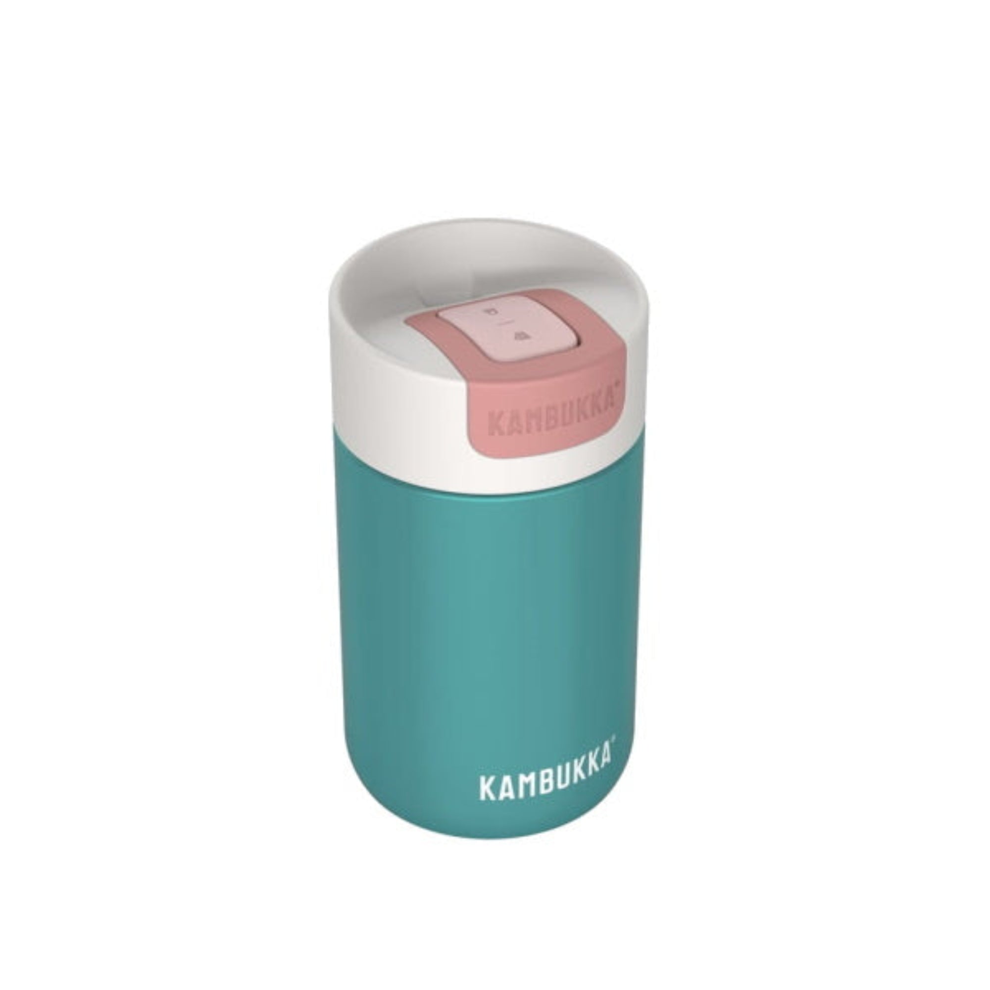 Kambukka Olympus 300 ml Enchanted Forest  – kompaktowy zielony kubek termiczny, szczelny, One-Click, Snapclean®, utrzymuje ciepło 6h i zimno 11h.