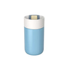 Kambukka Olympus 300 ml Silk Blue – kompaktowy niebieski kubek termiczny, szczelny, One-Click, Snapclean®, utrzymuje ciepło 6h i zimno 11h.