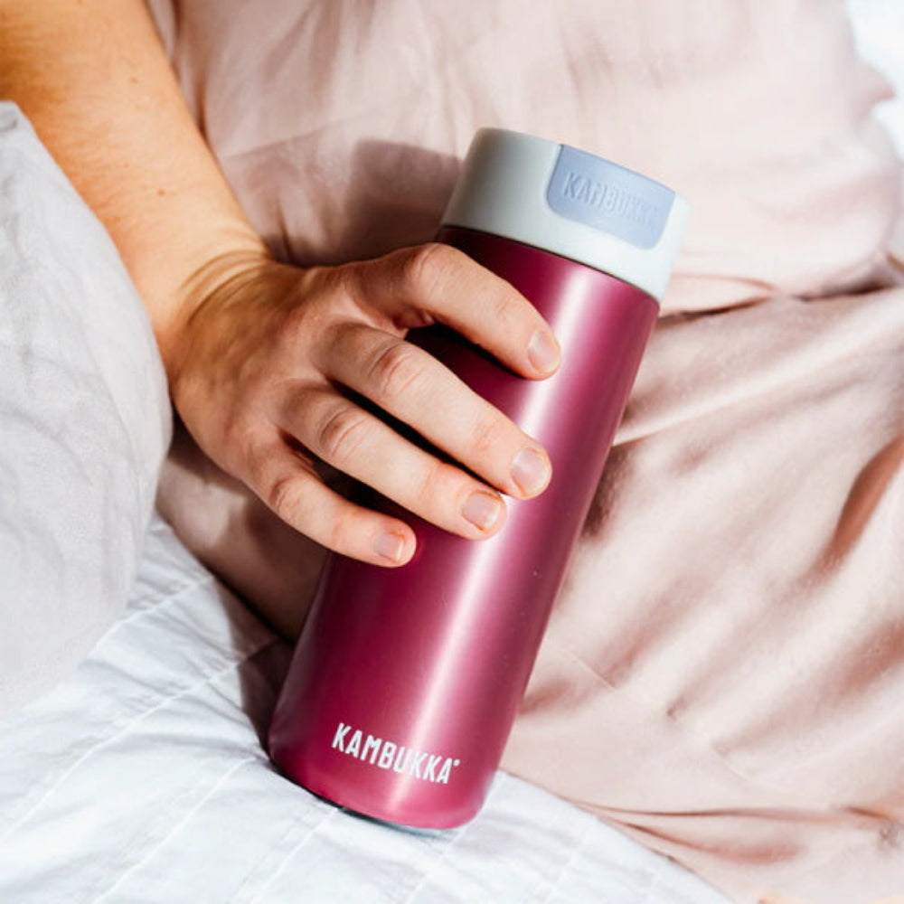 Kambukka Olympus Aurora Pink 500 ml – szczelny różowy kubek termiczny z silikonową podstawą i izolacją 11h/20h