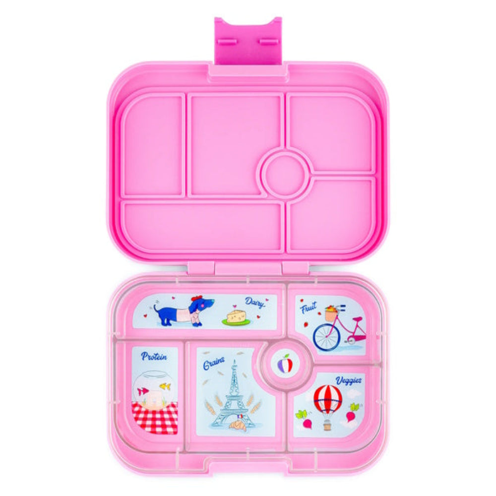 Yumbox Original Fifi Pink/Paris - lunchbox z 6 przegródkami, bezpieczny i idealny na różnorodne i szczelnie zapakowane posiłki, kolor: różowy
