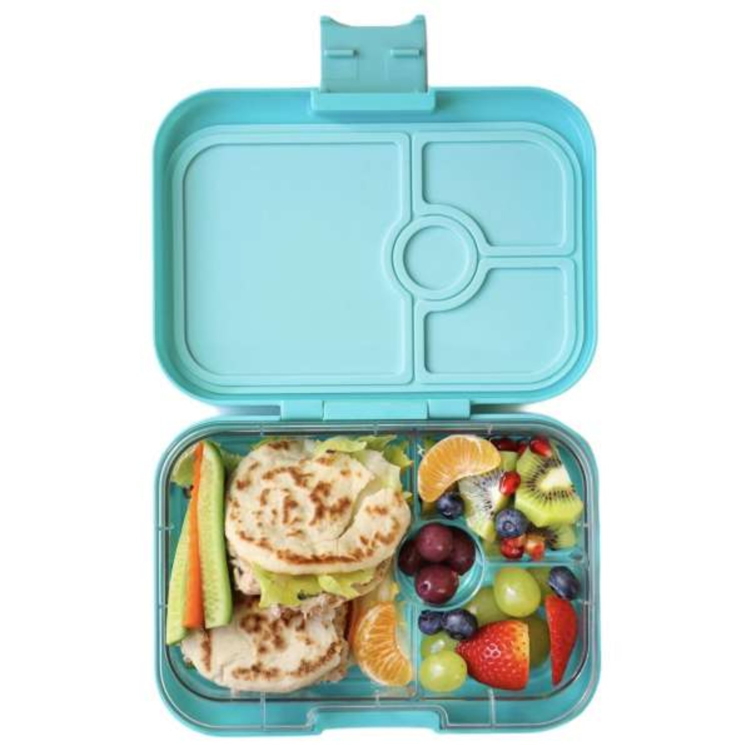 Yumbox Panino śniadaniówka dla dzieci Misty Aqua/Rainbow– 4 przegródki, szczelna pokrywka, idealny lunchbox do szkoły i przedszkola, kolor: turkusowy
