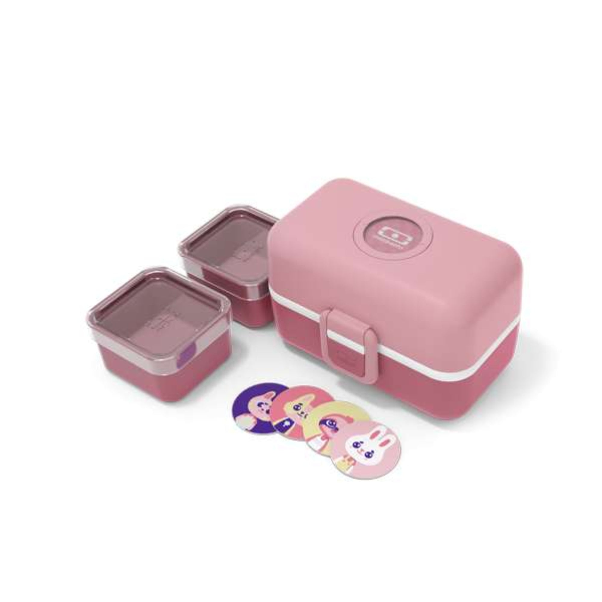 Monbento Tresor Blush – lunchbox dla dzieci z 3 pojemnikami. Lekki, szczelny i łatwy w otwieraniu. Idealny do szkoły, na wycieczkę i piknik, kolor: różowy