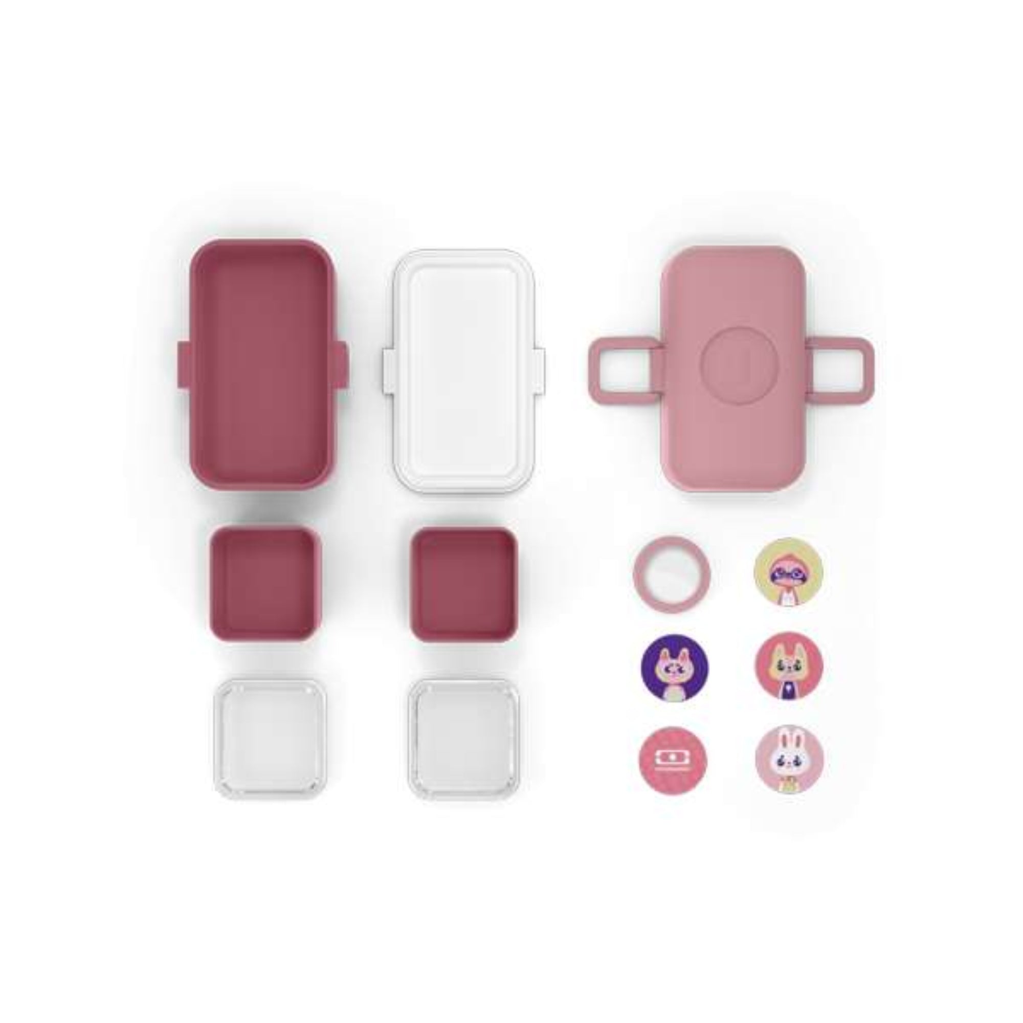 Monbento Tresor Blush – lunchbox dla dzieci z 3 pojemnikami. Lekki, szczelny i łatwy w otwieraniu. Idealny do szkoły, na wycieczkę i piknik, kolor: różowy