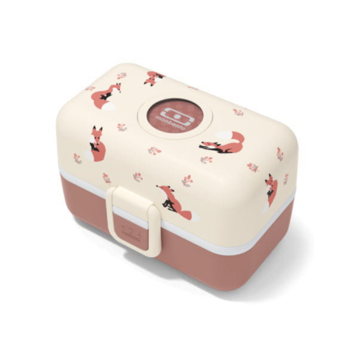 Monbento Tresor Fox – lunchbox dla dzieci z 3 pojemnikami. Lekki, szczelny i łatwy w otwieraniu. Idealny do szkoły, na wycieczkę i piknik, wzór: lis