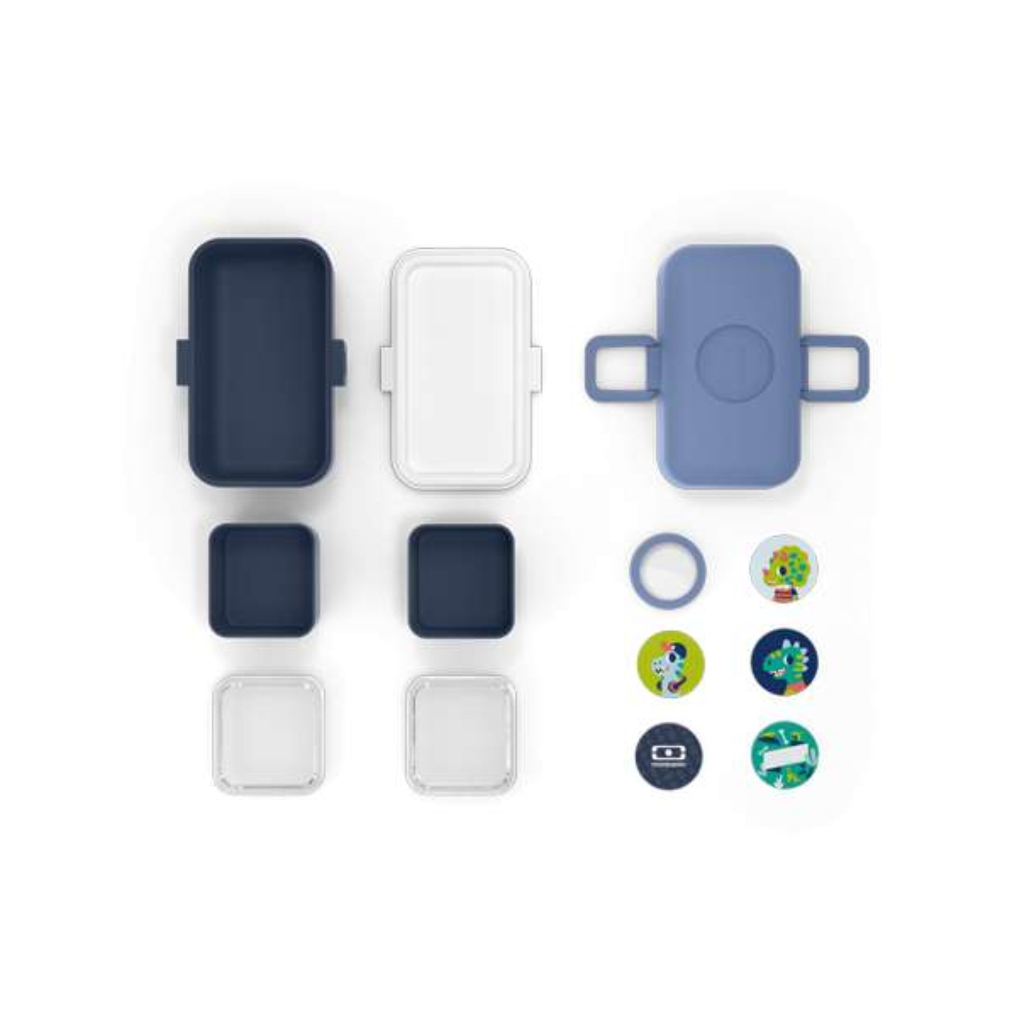 Monbento Tresor Infinity – lunchbox dla dzieci z 3 pojemnikami. Lekki, szczelny i łatwy w otwieraniu. Idealny do szkoły, na wycieczkę i piknik, kolor: niebieski