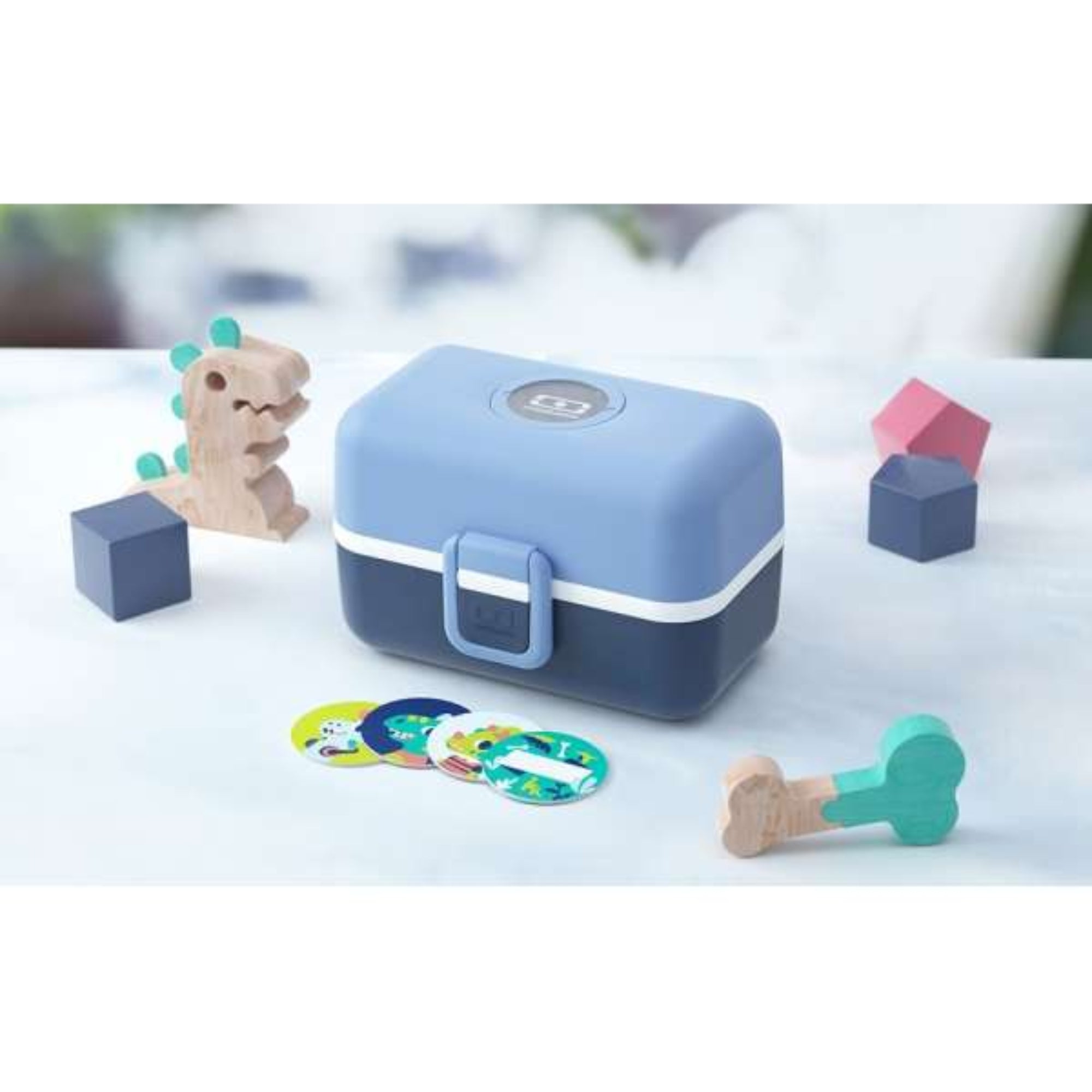 Monbento Tresor Infinity – lunchbox dla dzieci z 3 pojemnikami. Lekki, szczelny i łatwy w otwieraniu. Idealny do szkoły, na wycieczkę i piknik, kolor: niebieski