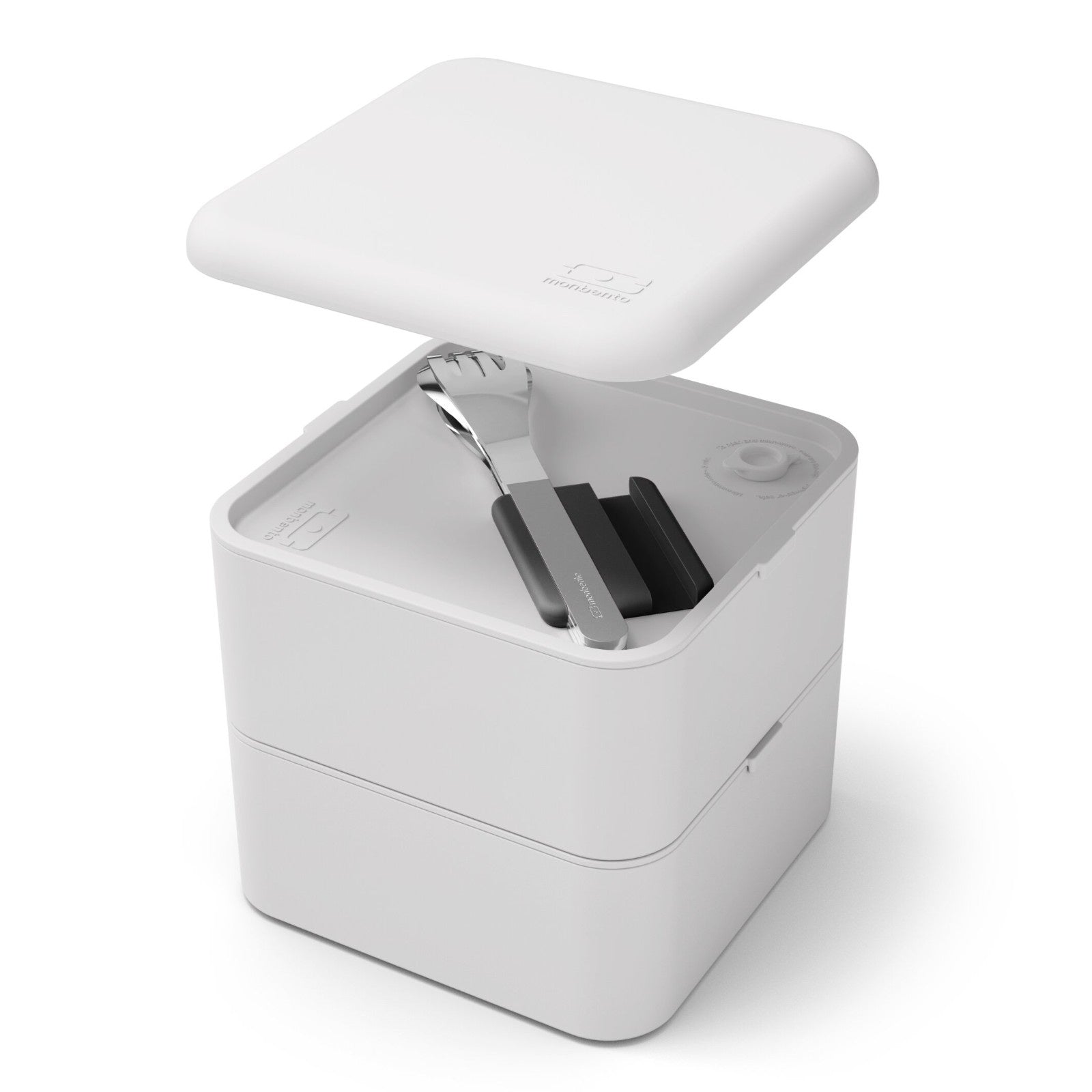 Monbento Slim Box Onyx – stalowe, kompaktowe sztućce w etui, idealne do lunchboxa i podróży, kolor: czarny