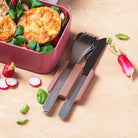 Monbento Slim Box Pink Moka – stalowe, kompaktowe sztućce w etui, idealne do lunchboxa i podróży, kolor: różowy