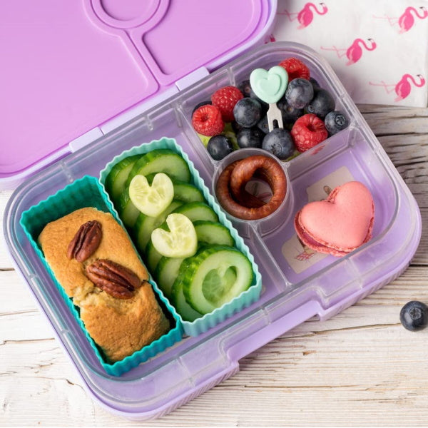 Lekkabox Picks – zestaw widelczyków ze stali nierdzewnej, silikonowe ozdobne końcówki, bezpieczne, wielorazowe, łatwe w czyszczeniu