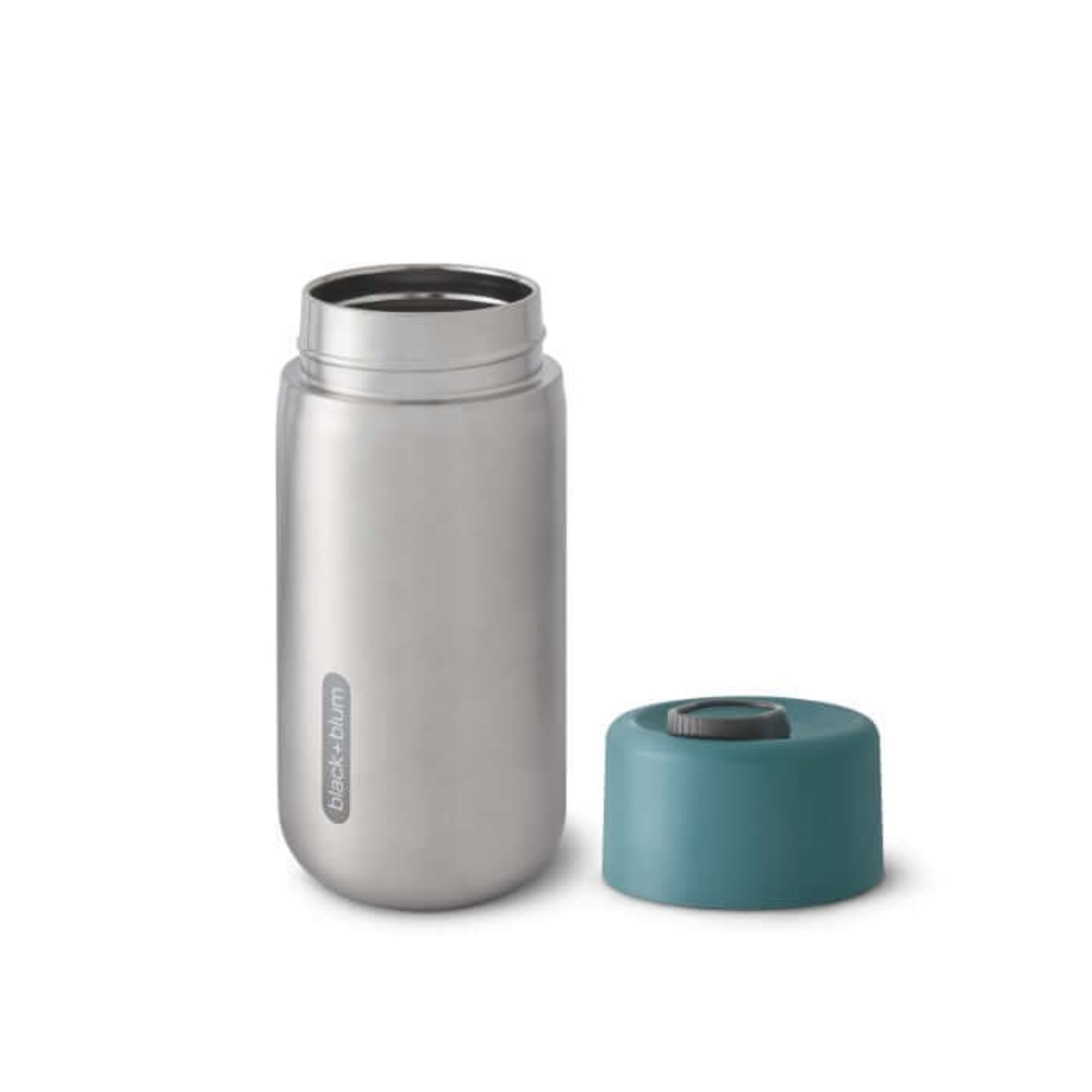 Kubek termiczny Black+Blum Travel Cup 340 ml – morski, stal nierdzewna, system blokady, szczelność 100%. Idealny do pracy, auta i na spacer