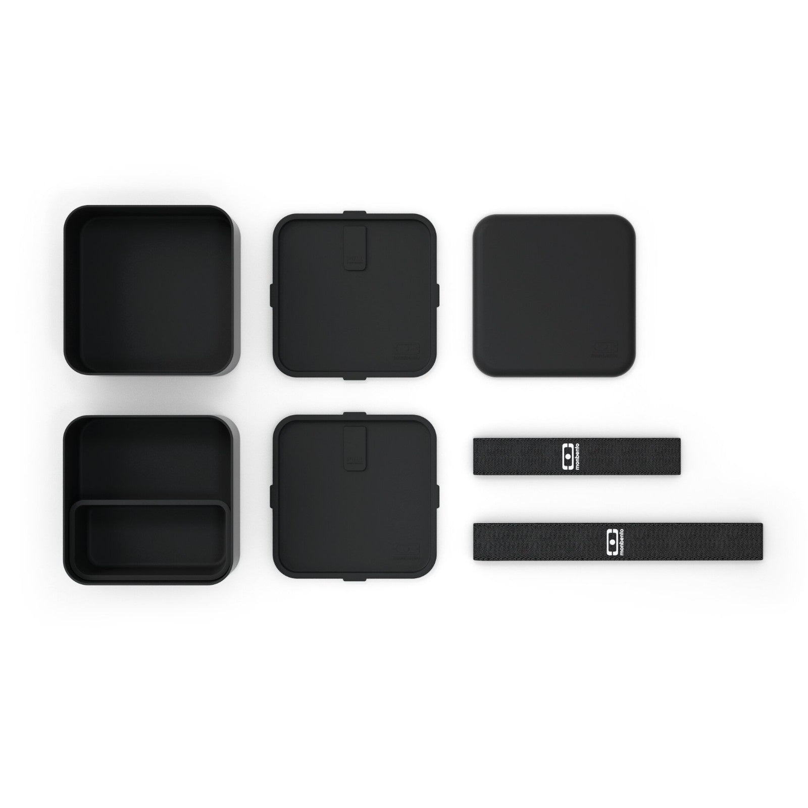Monbento Square Onyx – duży czarny bento box dla mężczyzn do pracy