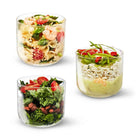 Black+Blum Lunch Bowl L jasnobrązowy – szklany pojemnik z włóknem drewnianym i silikonowym wieczkiem. Szczelny, stylowy i odporny na wysokie temperatury