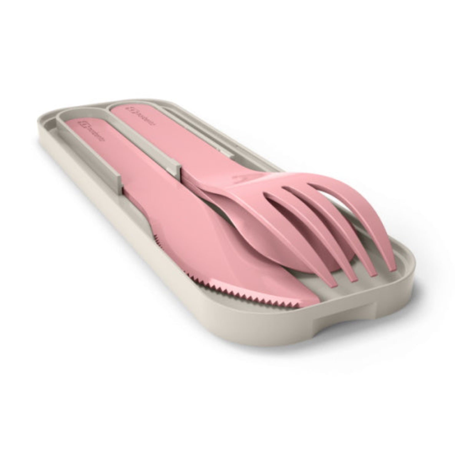 Monbento Pocket Color Blush – zestaw 3w1 sztućców z etui, lekki, wielorazowy, bez BPA, idealny w podróży, kolor: różowy