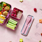 Monbento Pocket Color Blush – zestaw 3w1 sztućców z etui, lekki, wielorazowy, bez BPA, idealny w podróży, kolor: różowy