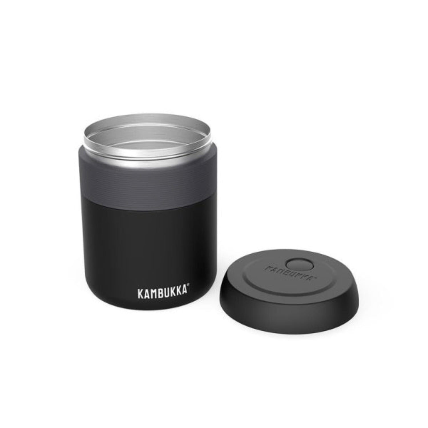 Termos obiadowy Kambukka Matte Black – szczelny, utrzymuje ciepło 9h, łatwe otwieranie, bez BPA, kompaktowy i trwały, kolor: czarny