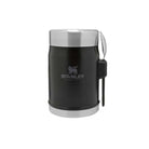 Czarny termos obiadowy Stanley Classic 400 ml – kompaktowy, z izolacją i łyżką.
