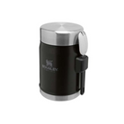 Czarny termos obiadowy Stanley Classic 400 ml – kompaktowy, z izolacją i łyżką.
