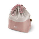 Monbento Pochette L Flamingo– lekka torba na lunchbox, imitacja lnu, zawiązywana, stylowa i ekologiczna. Idealna do pracy i szkoły, kolor: rozowy
