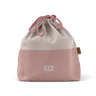Monbento Pochette L Flamingo– lekka torba na lunchbox, imitacja lnu, zawiązywana, stylowa i ekologiczna. Idealna do pracy i szkoły, kolor: rozowy