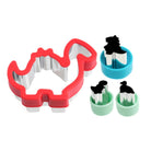 Wykrawacze Lekkabox dinozaury – zestaw 3 rozmiarów, stal nierdzewna, bezpieczne uchwyty, idealne do owoców, warzyw, kanapek i ciasteczek