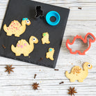 Wykrawacze Lekkabox dinozaury – zestaw 3 rozmiarów, stal nierdzewna, bezpieczne uchwyty, idealne do owoców, warzyw, kanapek i ciasteczek